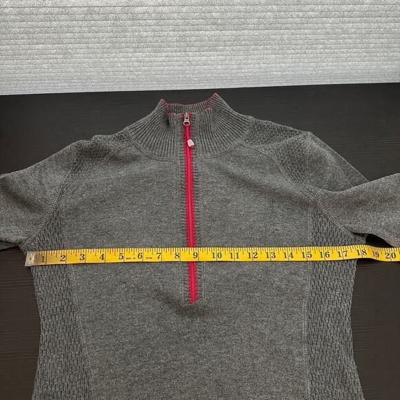 Eddie Bauer Gray Mock Neck Half Zip Pullover Knit Sweater Women's Size Medium - Picture 11 of 12